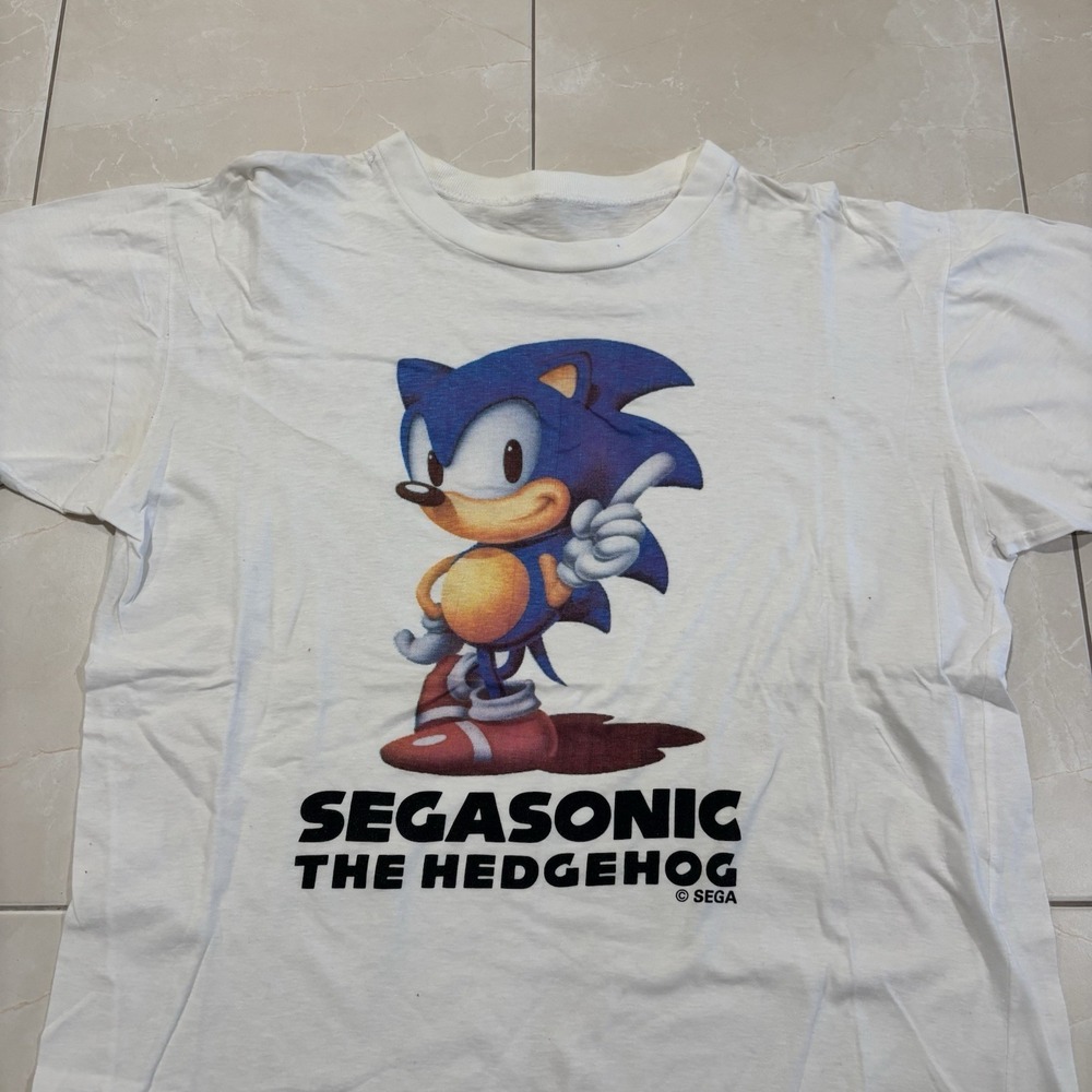 Vintage 90s Sega Sonic The Hedgehog T Shirt White Men's Small Video Game Single - Picture 3 of 10